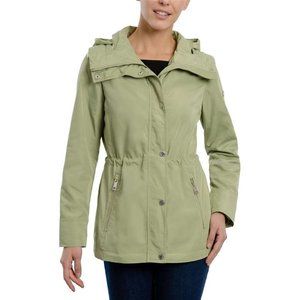 Michael Kors Light Sage Hooded Anorak Raincoat